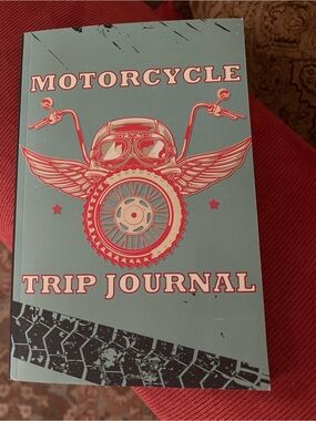 Motorcycle Trip Journal - Blue & Red Graphic Notebook
